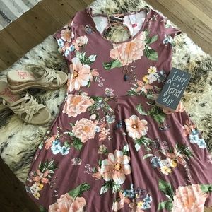 No Boundaries floral dress, juniors XL